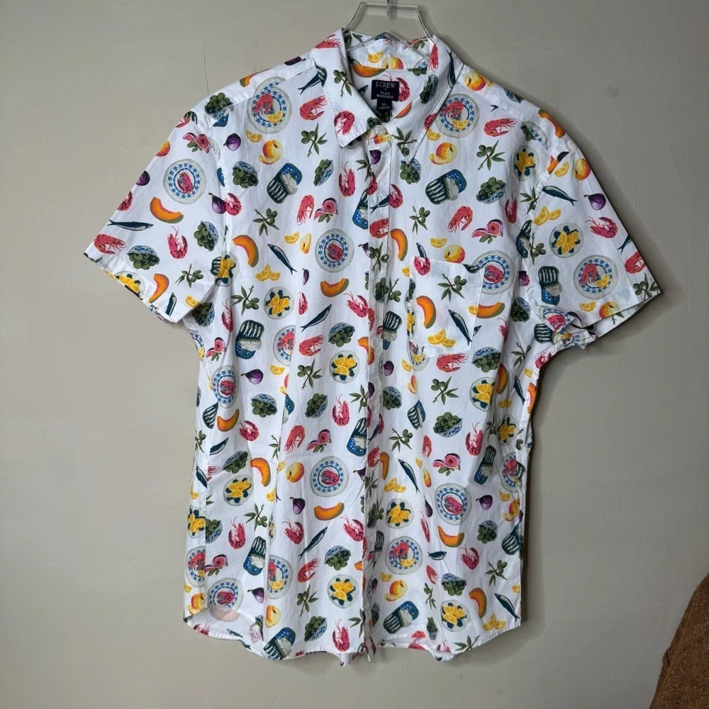J. Crew Short-sleeve printed flex casual shirt size small